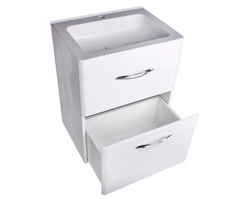 Тумба напольная "Каре 60" (2 ящ.) Люкс белая, PLUS