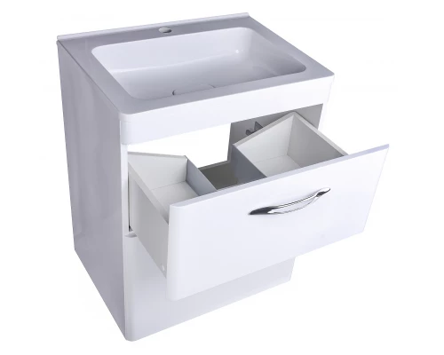 Тумба напольная "Каре 60" (2 ящ.) Люкс белая, PLUS