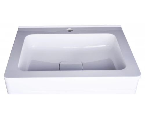 Тумба подвесная "Каре 60" (2 ящ.) Люкс белая, PLUS