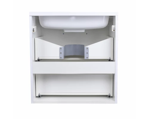 Тумба подвесная "Каре 60" (2 ящ.) Люкс белая, PLUS