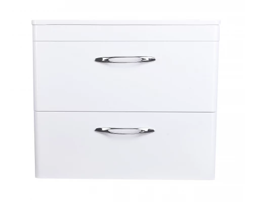 Тумба подвесная "Каре 70" (2 ящ.) Люкс белая, PLUS