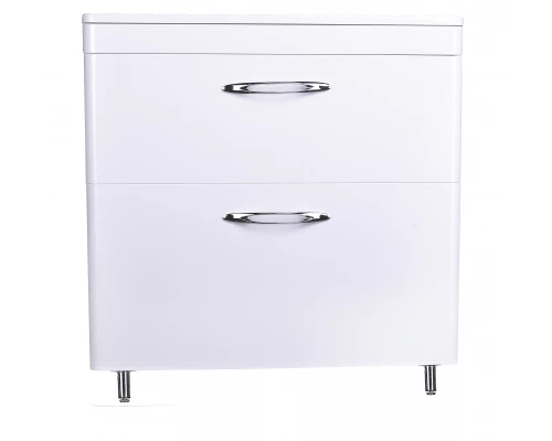 Тумба напольная "Каре 80" (2 ящ.) Люкс белая, PLUS