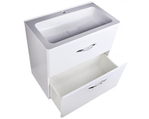 Тумба напольная "Каре 80" (2 ящ.) Люкс белая, PLUS