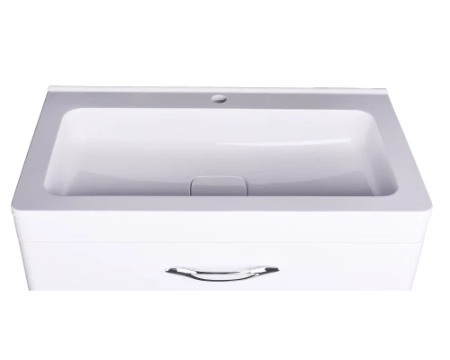 Тумба напольная "Каре 80" (2 ящ.) Люкс белая, PLUS