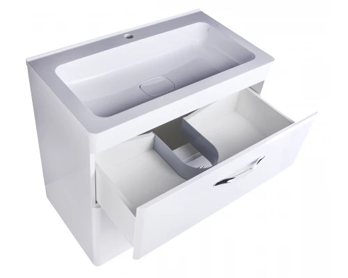 Тумба напольная "Каре 80" (2 ящ.) Люкс белая, PLUS