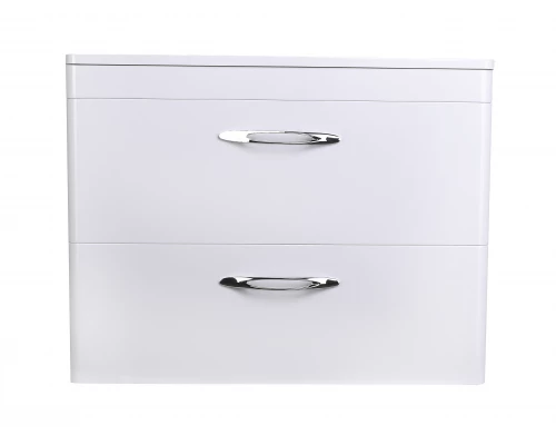 Тумба подвесная "Каре 80" (2 ящ.) Люкс белая, PLUS