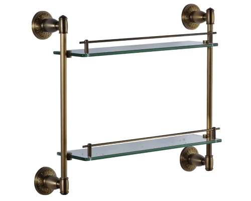 Полка прямая Savol, двойная стеклянная 40 см  (S-006622C)