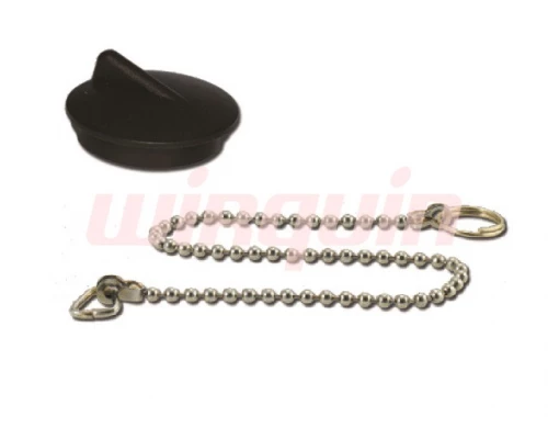 Пробка ПВХ с цепочкой 50 см для ванн с нержавеющим выпуском, WIRQUIN