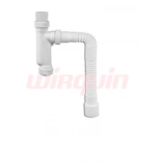 Сифон для писсуара белый, вход d38-44мм, с гофротрубой 40Х40/50, WIRQUIN