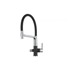 0075, ШВАРЦ Смеситель для кухни однорыч., с подкл. для питьевой воды, черн. метал., GRANULA