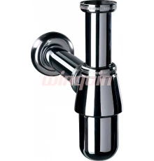 CLASSIC Сифон хром. без выпуска, с отводом и розеткой, регулируемый по высоте 35-85мм, латунь WIRQUI