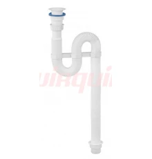 Сифон гофрированный VIR (Ø40/50), пластиковая чашка Ø63 мм, VIRPLAST