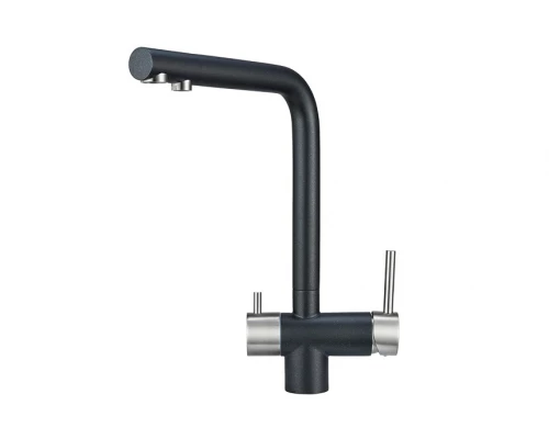 2305, ШВАРЦ Смеситель для кухни однорыч., с подкл. для питьевой водычерн., метал., GRANULA