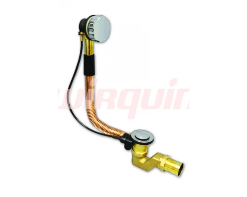 Слив-перелив медно-латунный полуавтомат, регулируемый перелив L450-700 мм, хром нерж. вентиль