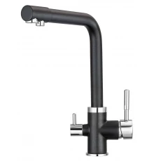 2015, ШВАРЦ Смеситель для кухни однорыч., с подкл. для питьевой воды, черн. метал., GRANULA