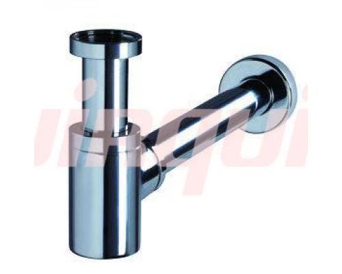 LINEIS-MINI Сифон хром., цилиндр 1 1/4*32 мм без выпуска, регулируемый от 100-150мм с отводом и розе