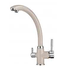 2167, ПИРИТ Смеситель для кухни однорыч., с подкл. для питьевой воды, беж., GRANULA