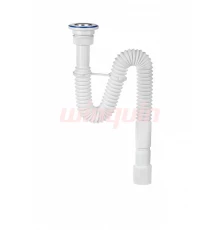 Сифон гофрированный МИНИ Элит с нержавеющей чашкой Ø63, стандарт L800 мм(1¼- Ø40/50), VIRPLAST