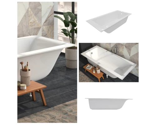 Ванна из литьевого мрамора ES.M Modena 180 х80 см  ES8818008M white matt