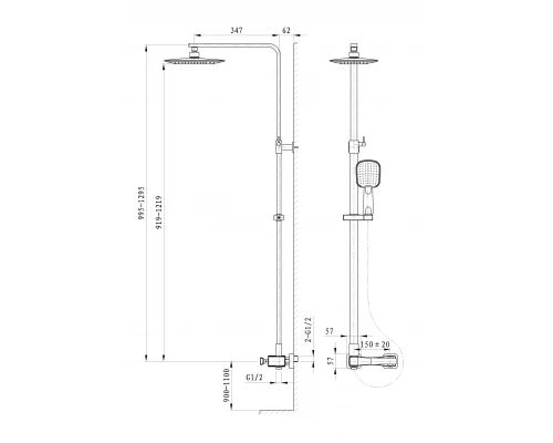 Душевая система WONZON & WOGHAND TRIUMPH, Хром (WW-564601-CR)