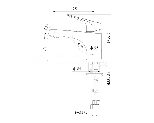 Смеситель для раковины WONZON & WOGHAND BALANCE, Хром (WW-051101-CR)