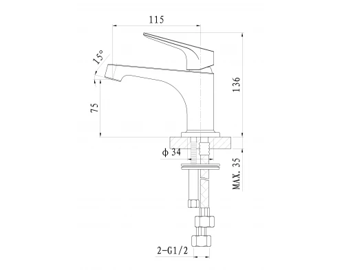 Смеситель для раковины WONZON & WOGHAND BALANCE, Хром (WW-051121-CR/L)