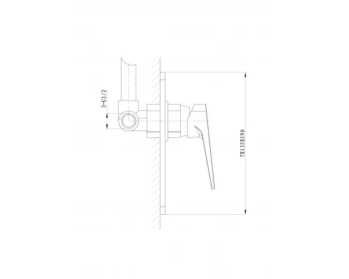 Смеситель для душа встраиваемый WONZON & WOGHAND ATHENS, Хром (WW-084700-CR)