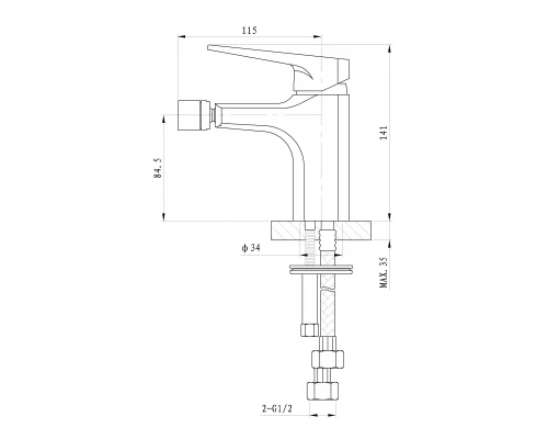 Смеситель для биде WONZON & WOGHAND ATHENS, Хром (WW-085001-CR)