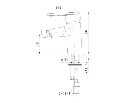 Смеситель для биде WONZON & WOGHAND BAROQUE, Хром (WW-195001-CR)
