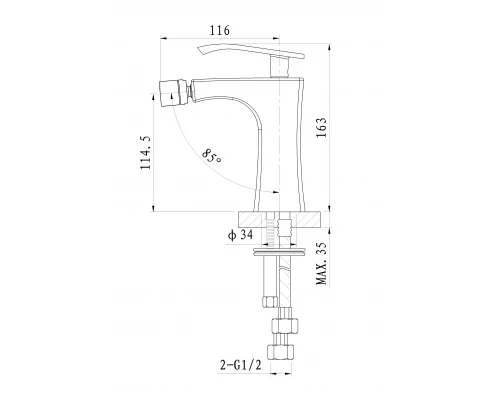 Смеситель для биде WONZON & WOGHAND TRIUMPH, Хром (WW-565001-CR)
