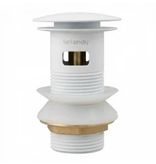 Донный клапан Splendy с переливом, нажимной Click Clack, белый матовый, 1 1/4", AA3071YORMWM