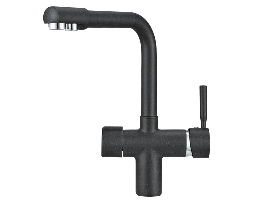2088, ЧЕРНЫЙ Смеситель для кухни однорыч., с подкл. для питьевой воды, GRANULA