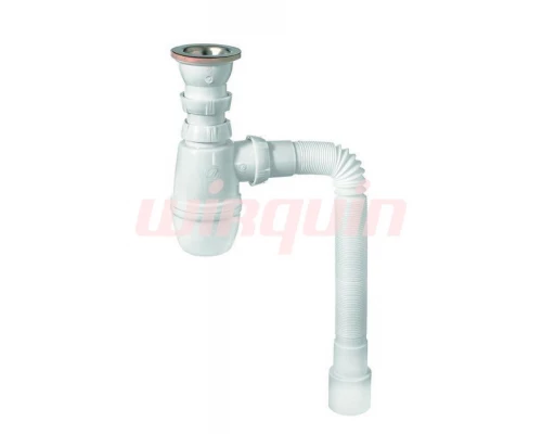 МИНОР (SM1102) сифон 1 1/2*40 с гибкой трубой 40*40/50, WIRQUIN