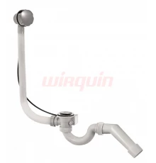 Сифон МИНИ Элит для ванн, полуавтомат, с гофротрубой Ø40/5), перелив 70см, VIRPLAST