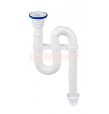 Сифон гофрированный VIR (1 1/2xØ40/50), пластиковая чашка Ø70 мм, VIRPLAST