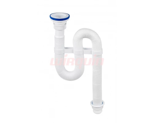 Сифон гофрированный VIR (1 1/2xØ40/50), пластиковая чашка Ø70 мм, VIRPLAST