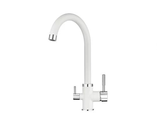2168, АРКТИК Смеситель для кухни однорыч., с подкл. для питьевой воды, бел., GRANULA