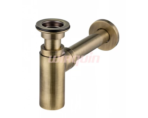 Сифон “LINEIS” для раковины 1¼ * 32 с выпуском, отвод с декоративной розеткой, латунь, весь комплект