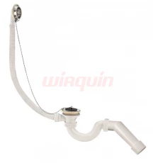 Сифон МИНИ Элит для ванн с нержавеющ. чашками и гибкой трубой (D40/50), VIRPLAST