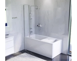 [391035] Акриловая ванна Am.Pm Gem 150 x 70 см, с каркасом, шторкой, душевым гарнитуром и смесителем (W90ASET-150D3W5) +80290 ₽