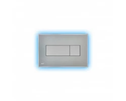 [313949] Кнопка управления AlcaPlast M1471-AEZ111 с цветной пластиной, светящаяся кнопка сталь матовая, свет голубой +29641 ₽