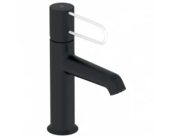 [411943] Смеситель для раковины Jacob Delafon Odeon Rive Gauche E21028-00-BL, с донным клапаном, корпус черный, ручка белая +22150 ₽