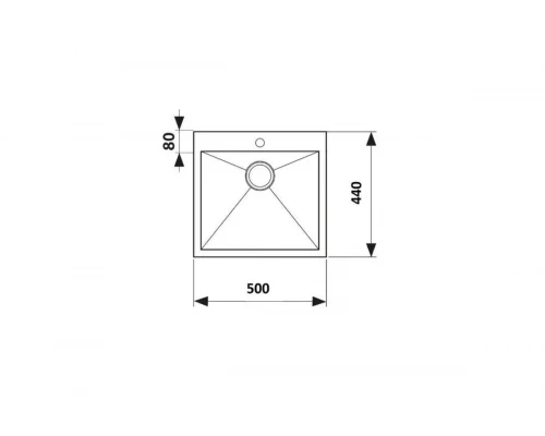Мойка кухонная 50х44 из нержавеющей стали Hansen HS50044-C