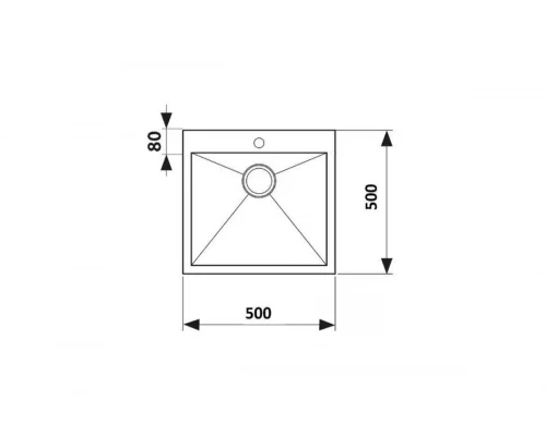 Мойка кухонная 50х50из нержавеющей стали Hansen HS50050-C