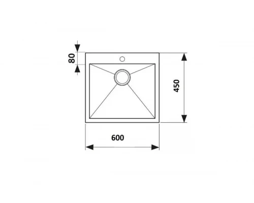 Мойка кухонная 60х45 из нержавеющей стали Hansen HS60045