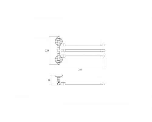 Держатель для полотенец тройной поворотный Ganzer GZ31013