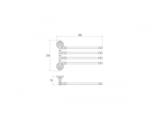 Полотенцедержатель поворотный четверной Ganzer GZ31014-D бронза