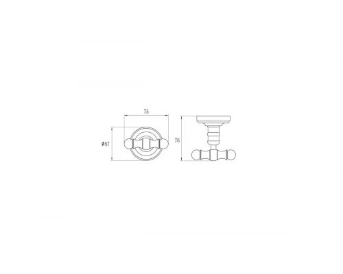 Крючок для полотенец двойной Ganzer GZ31051 хром