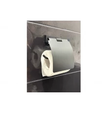 Держатель туалетной бумаги с крышкой Ganzer GZ88030-C черный