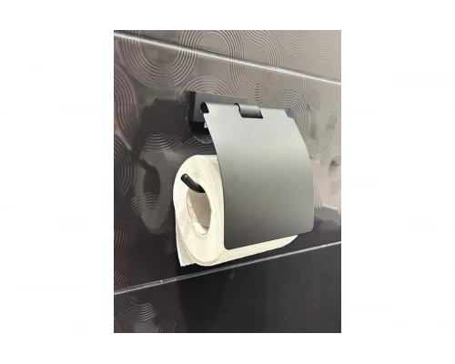 Держатель туалетной бумаги с крышкой Ganzer GZ88030-C черный